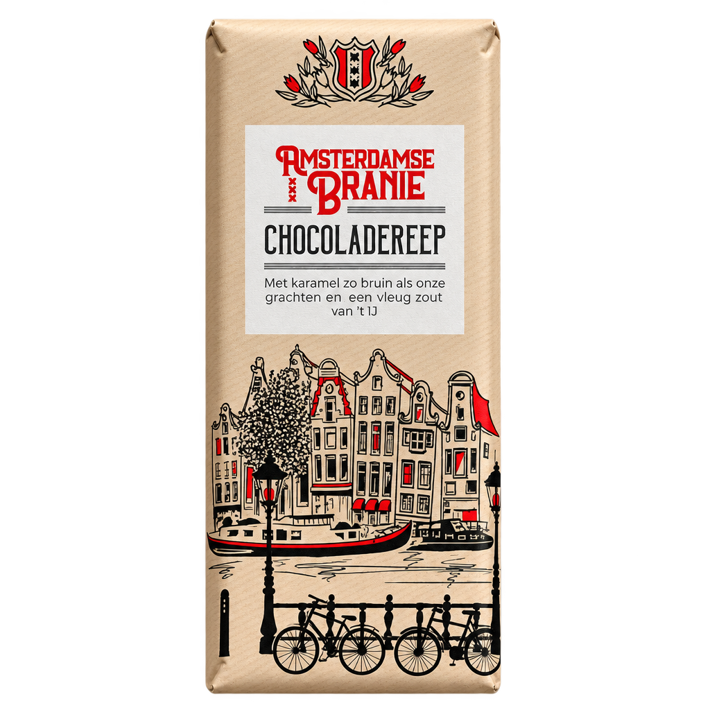 Amsterdamse Branie – Amsterdam chocoladereep (karamel zeezout)