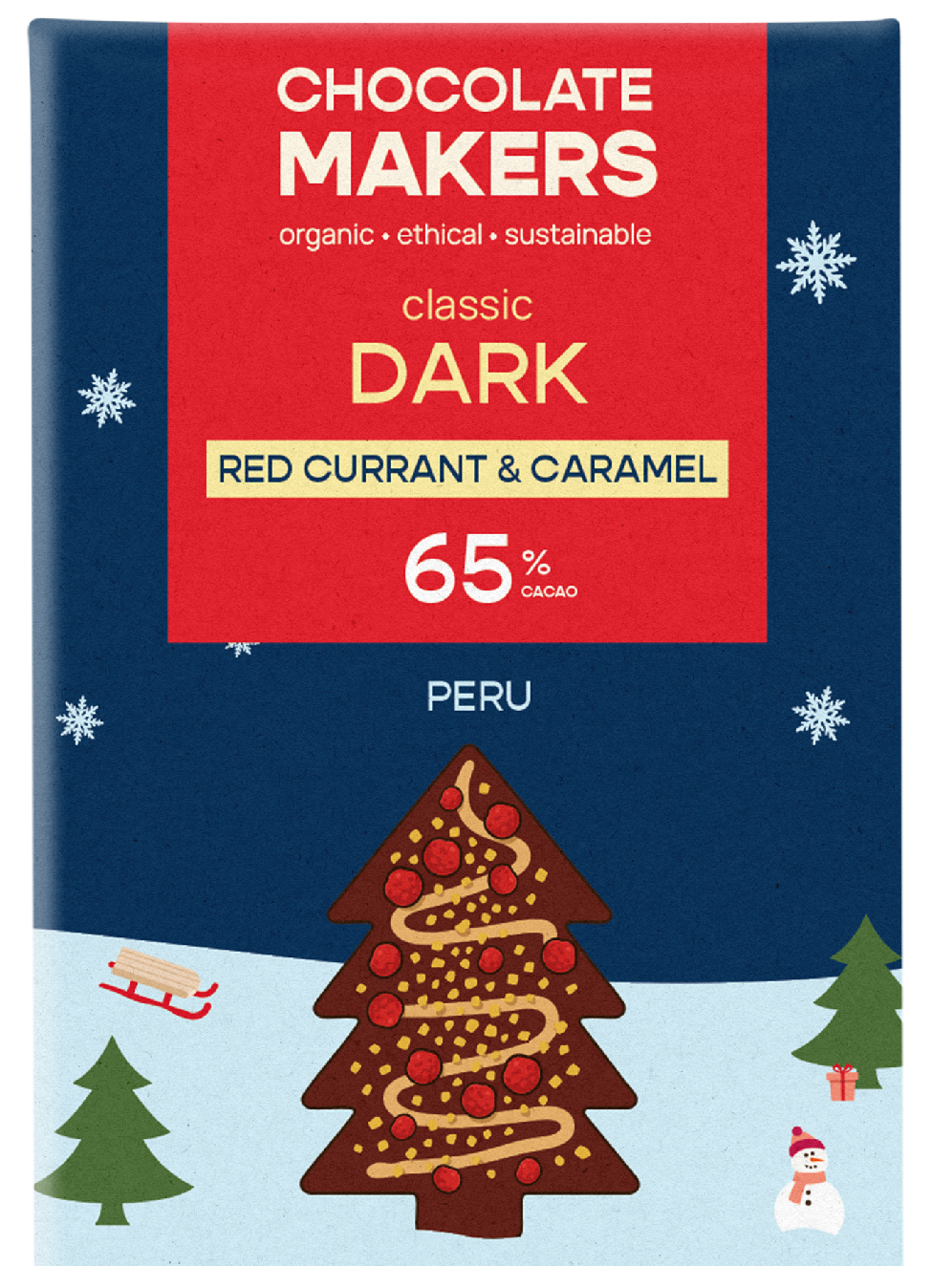 Chocolate makers – Chocolade kerstboom Dark Red Currant & Caramel