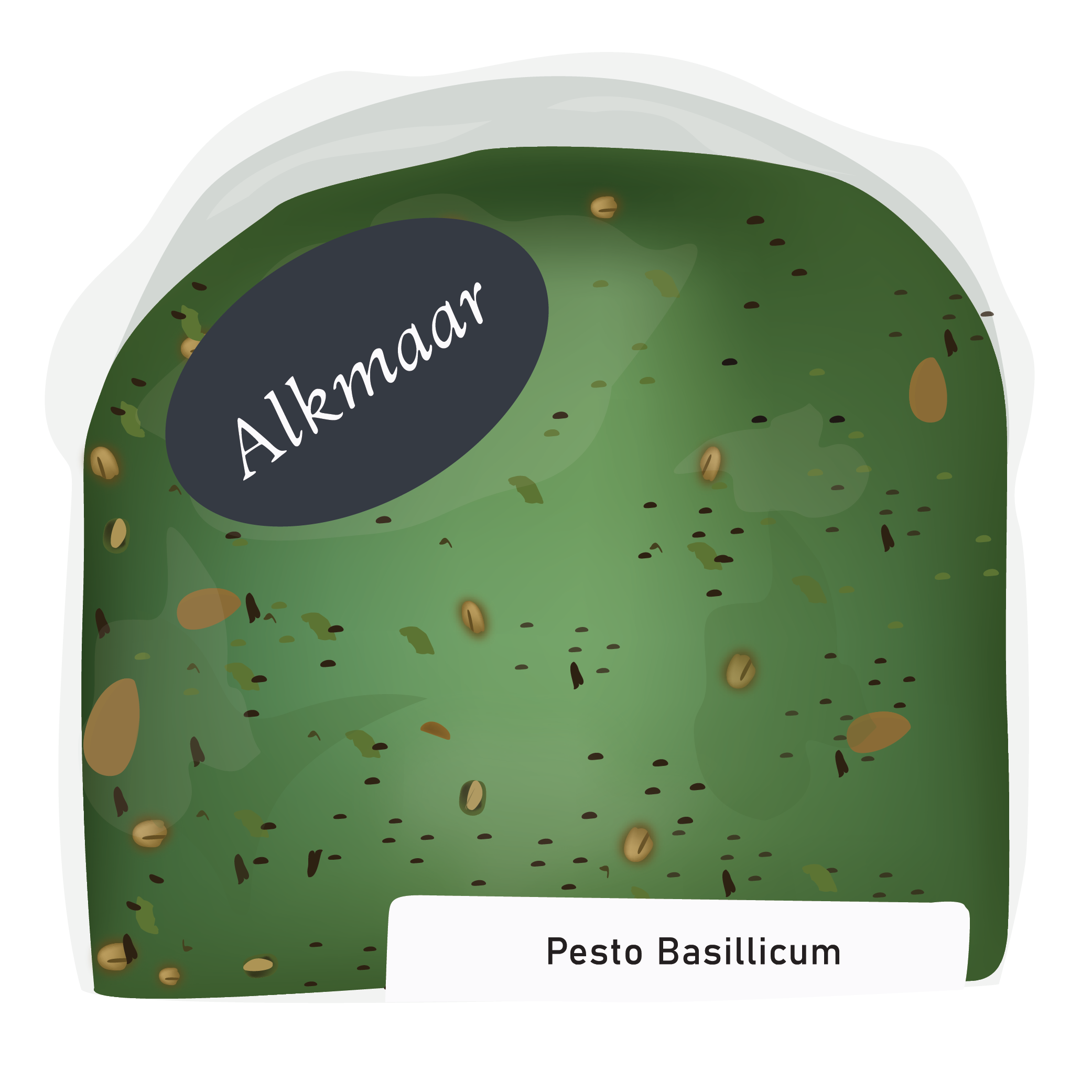 Kaasopslag – Pesto basillicum kaas (groen)
