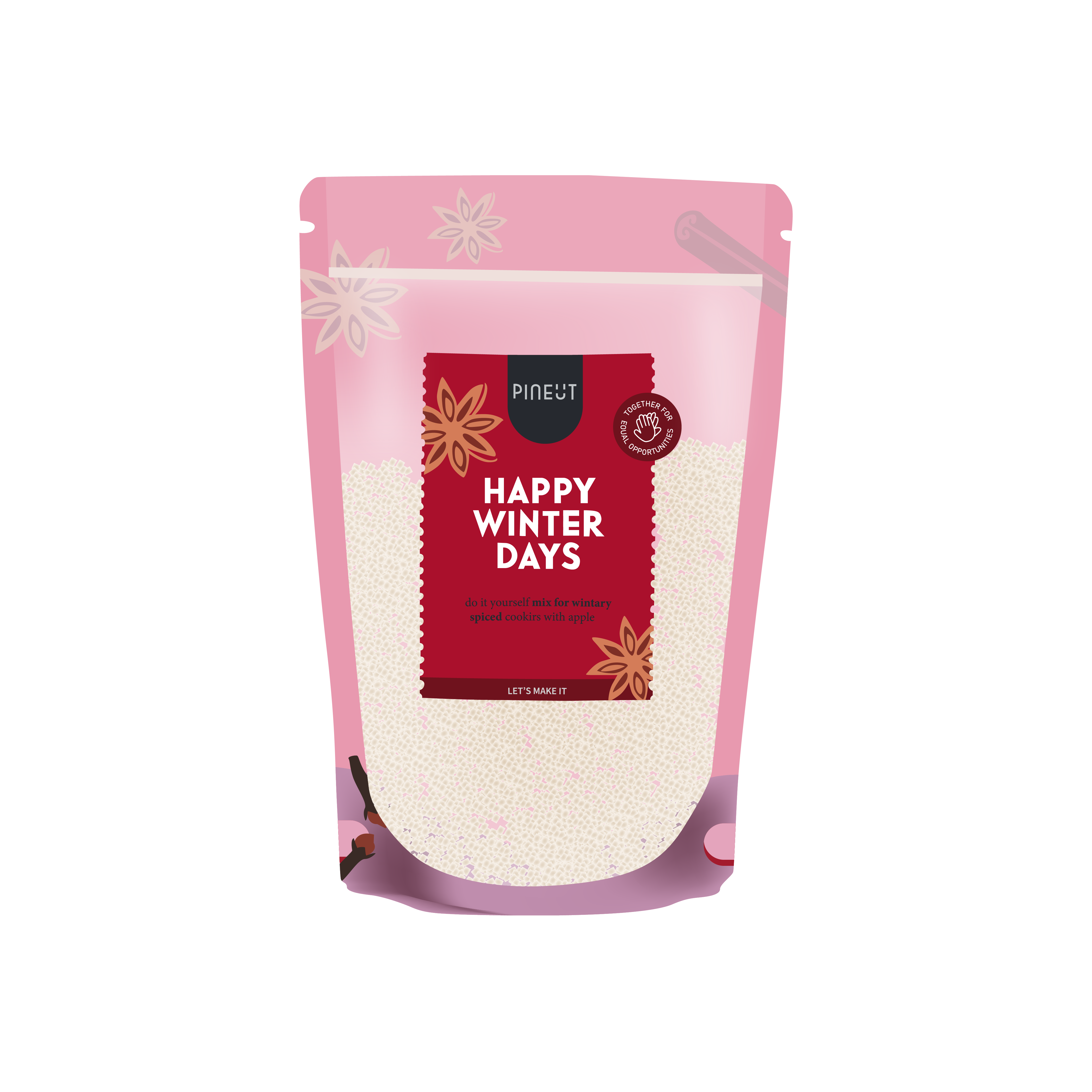 Pouchebag Winterse koekjes 'happy winterdays'