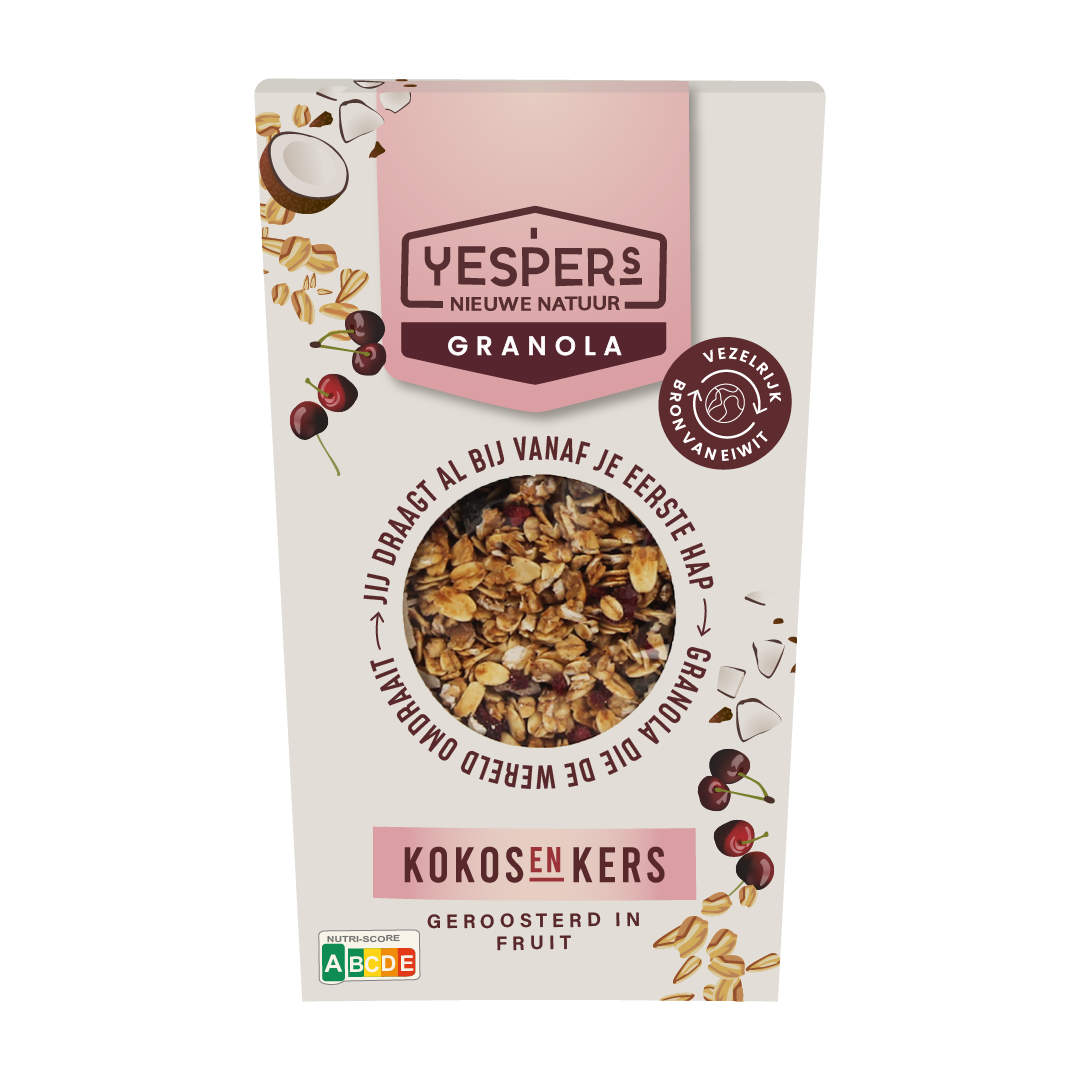 Granola kokos en kers groot